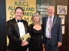 Edward Hayden DLI pictured  with Anna Walker, Adjudicator and  Liam Hannaway Chairman of the Amateur Drama Council of Ireland (ADCI), at the opening night of  the CBE ADCI All-Ireland confined drama finals in Claremorris Town Hall Theatre.  Photo Michael Donnelly